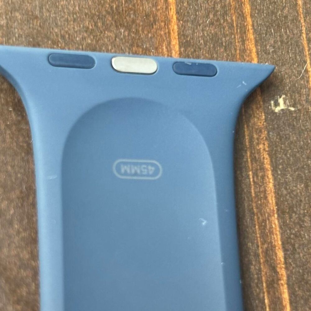 Apple 45mm Silicone Band Blue Medium Large With Phone Stand Strap - Picture 2 of 6